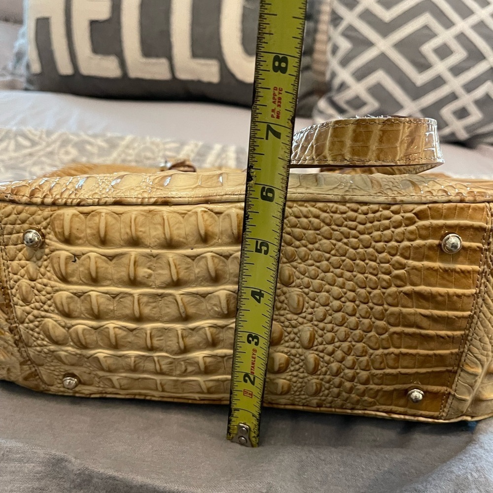 Brahmin Lena Purse crocodile embossed leather satchel tan beige brown - Picture 9 of 9